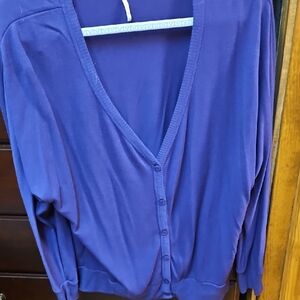 Purple Button-Up Cardigan